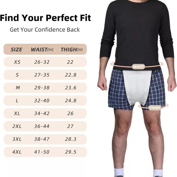 TIICHOO Incontinence Underwear 3XL Men Washable Reusable Regular Absorbency Blue - Picture 5 of 5